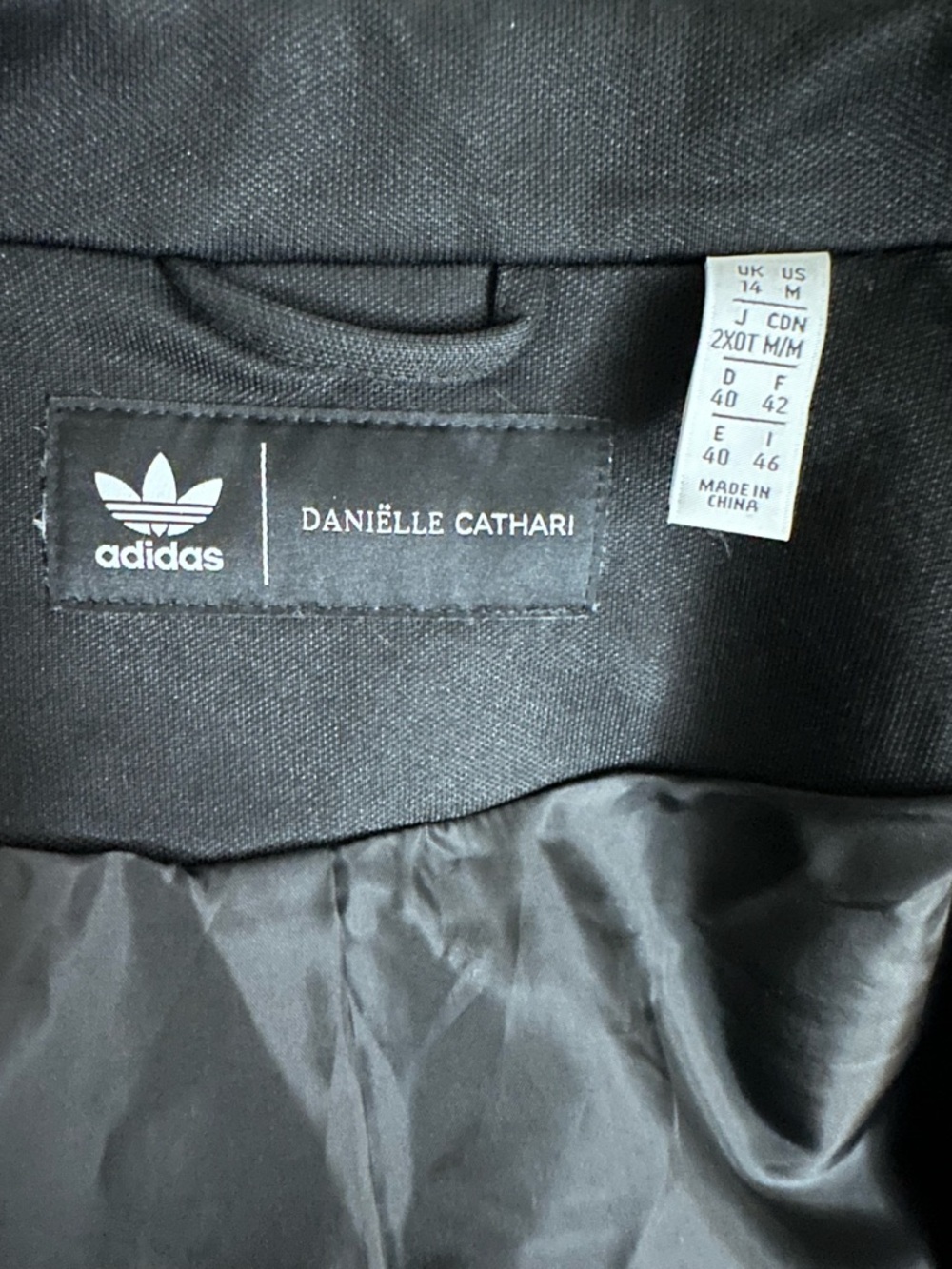 adidas Originals x Danielle Cathari Black Blazer Womens Size M - Picture 15 of 15